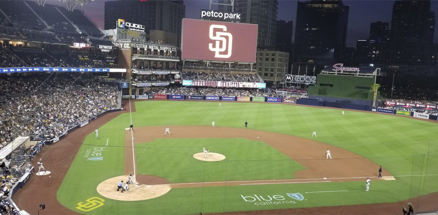 Petco Park San Diego Padres baseball stadium with sponsor signage